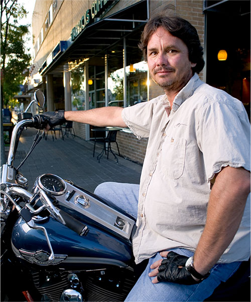 Man on motorcycle