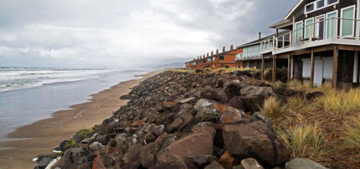 Oceanfront landowners in Neskowin, Ore., have chosen to use rock revetments, or rip-rap, to protect their properties from erosion.