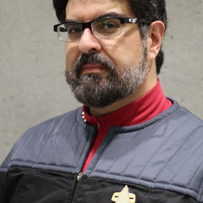 man in Star Trek uniform