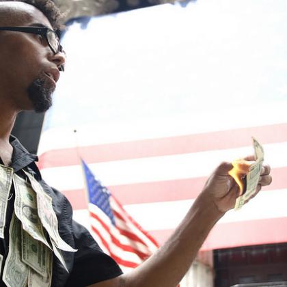 Performance art by Dread Scott 