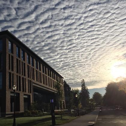 Austin Hall at sunrise
