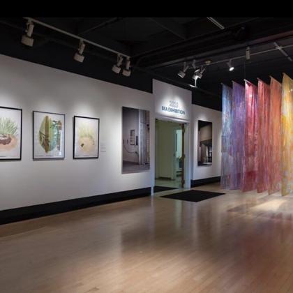 Image of the 2019 senior exhibition in the Fairbanks Gallery