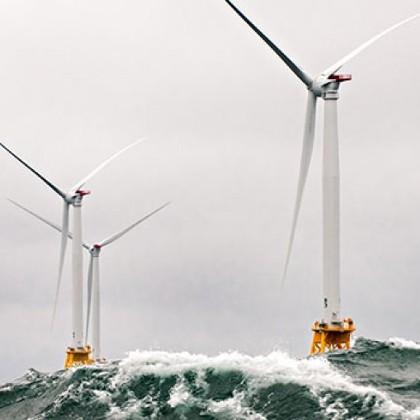 Offshore wind turbines, photo by National Renewable Energy Laboratory