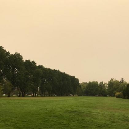 Wildfire smoke fills the sky over Corvallis in September 2017.