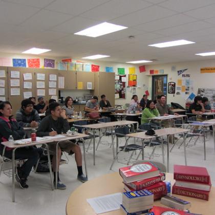 Stock photo of students in classroom