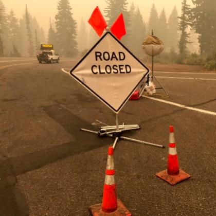 Road closure pic by ODOT