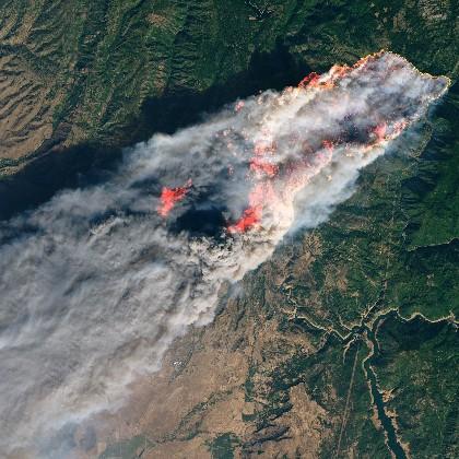 Camp Fire as seen from space