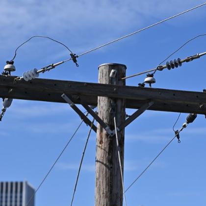 Electricity distribution pole in Portland. (photo provided by Eduardo Cotilla-Sanchez)