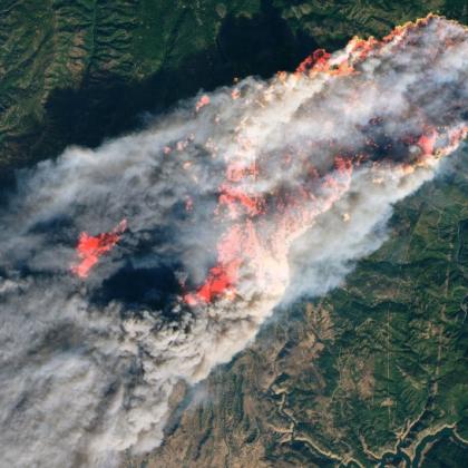 Camp Fire as seen from space