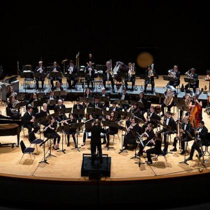 Wind ensemble onstage